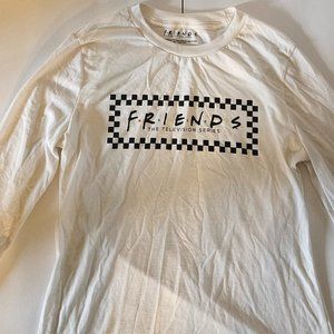 Womens FRIENDS Long Sleeve White T Shirt Size Medium